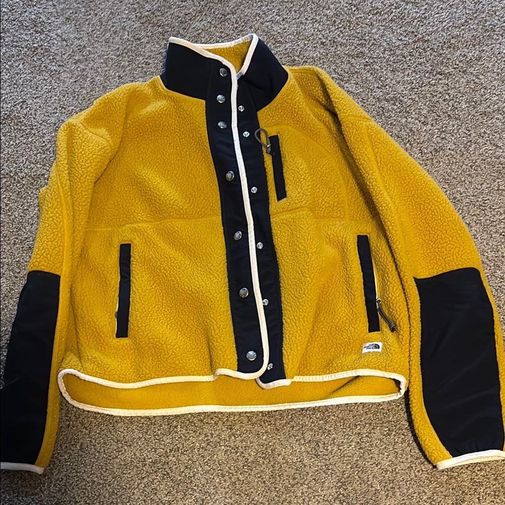 North face Yellow and Navy Fleece Jacket
